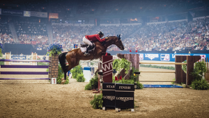 Vinton Karrasch and Coral Reef Follow Me II (Rudy) compete in the 2015 Longines FEI World Cup™ Jumping Final in Las Vegas, their first international championship. | © Amy K. Dragoo/AIMMEDIA 